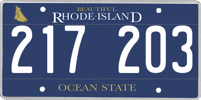 RI license plate 217203