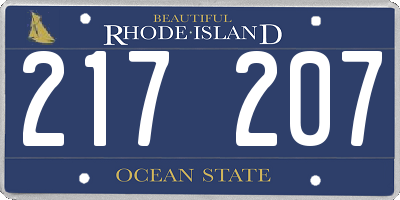 RI license plate 217207
