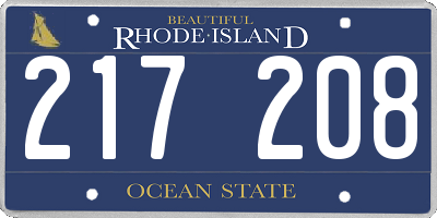 RI license plate 217208
