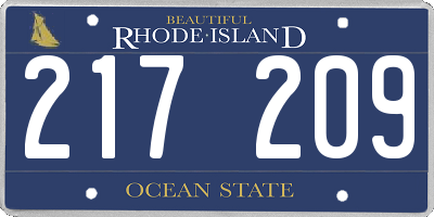 RI license plate 217209