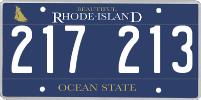 RI license plate 217213