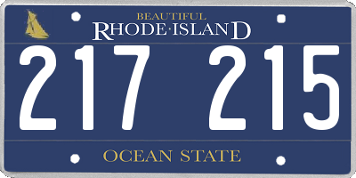 RI license plate 217215