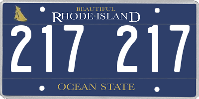 RI license plate 217217