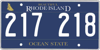 RI license plate 217218