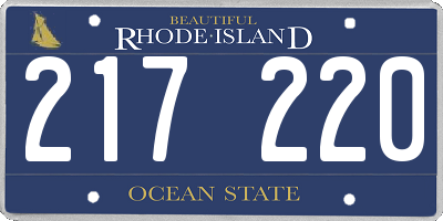 RI license plate 217220