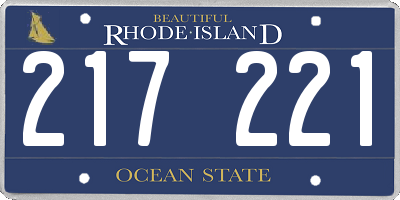 RI license plate 217221