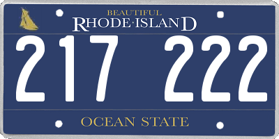 RI license plate 217222