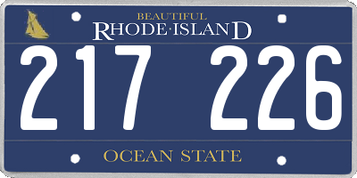 RI license plate 217226