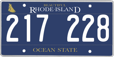 RI license plate 217228