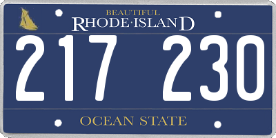 RI license plate 217230