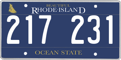 RI license plate 217231