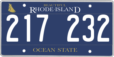 RI license plate 217232