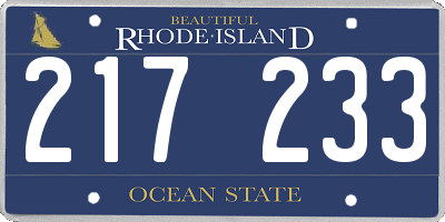 RI license plate 217233