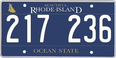 RI license plate 217236