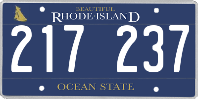RI license plate 217237