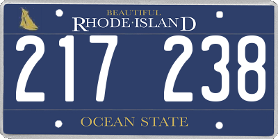 RI license plate 217238