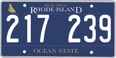 RI license plate 217239