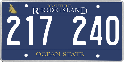 RI license plate 217240