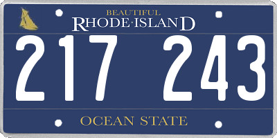 RI license plate 217243