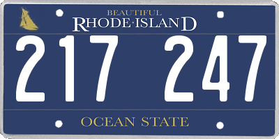 RI license plate 217247