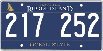 RI license plate 217252