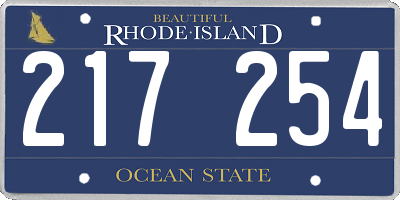 RI license plate 217254