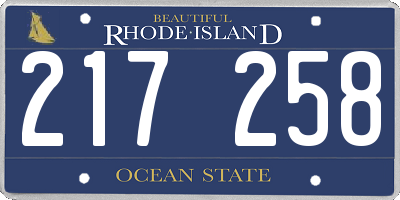 RI license plate 217258