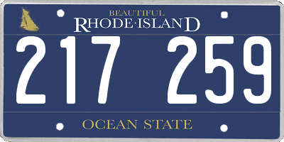 RI license plate 217259