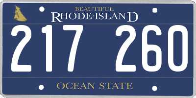 RI license plate 217260