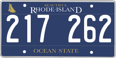 RI license plate 217262