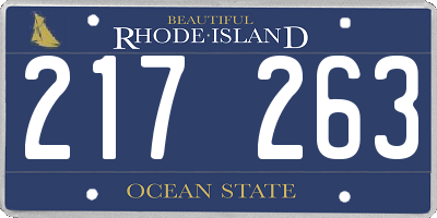 RI license plate 217263