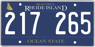 RI license plate 217265