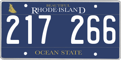 RI license plate 217266