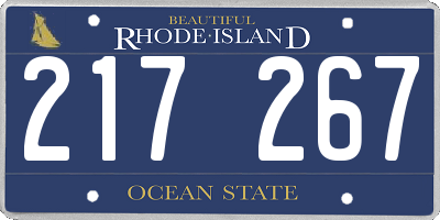 RI license plate 217267