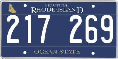 RI license plate 217269