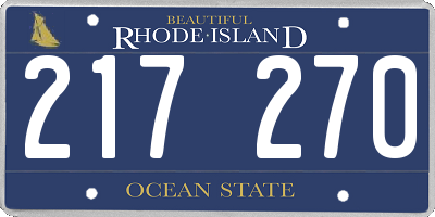 RI license plate 217270