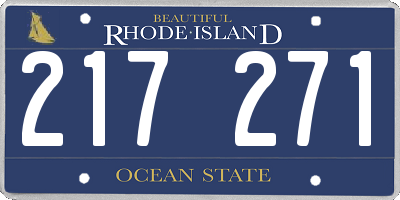 RI license plate 217271