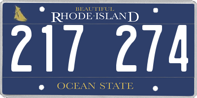 RI license plate 217274