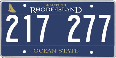 RI license plate 217277