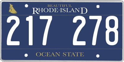 RI license plate 217278