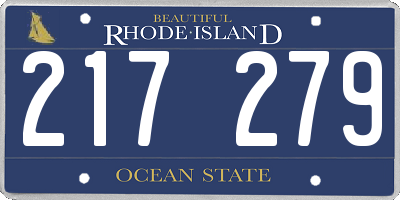 RI license plate 217279