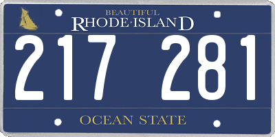 RI license plate 217281