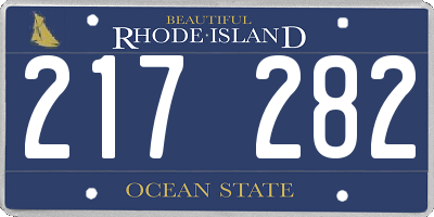RI license plate 217282