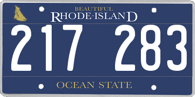 RI license plate 217283