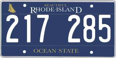 RI license plate 217285