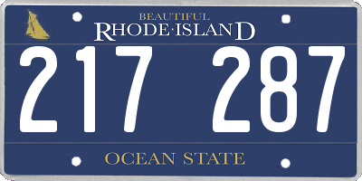 RI license plate 217287