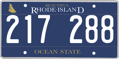 RI license plate 217288
