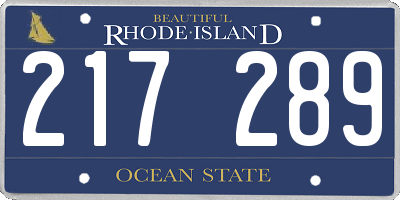 RI license plate 217289