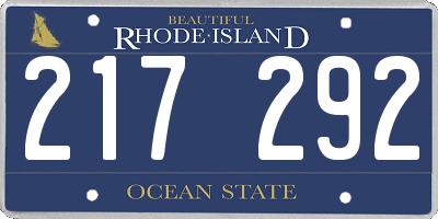 RI license plate 217292