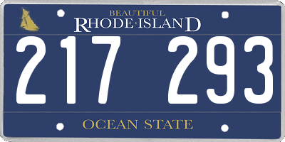 RI license plate 217293